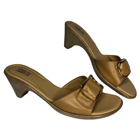 Andrew Stevens Tan Slide Sandals - Size 10 - Women - Picture 2 of 12